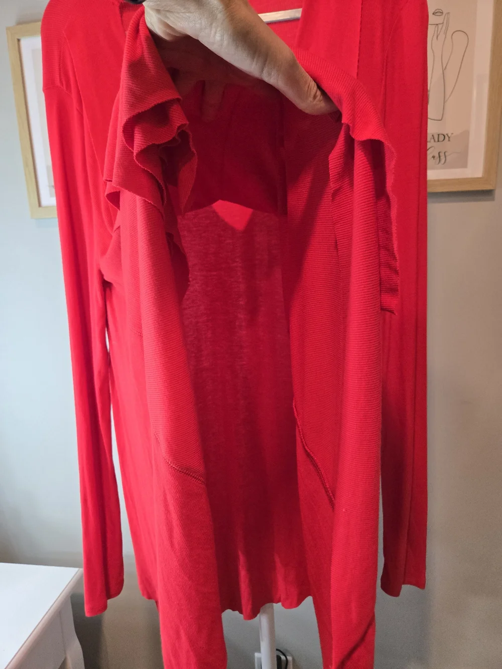 Free People Ribbed Red V-Neck Layered Top